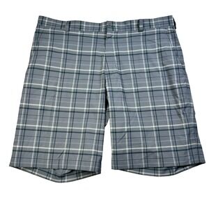 Mens Nike Dri Fit Golf Shorts Stretch Gray Plaid Size 40 Performance SP100711HKC